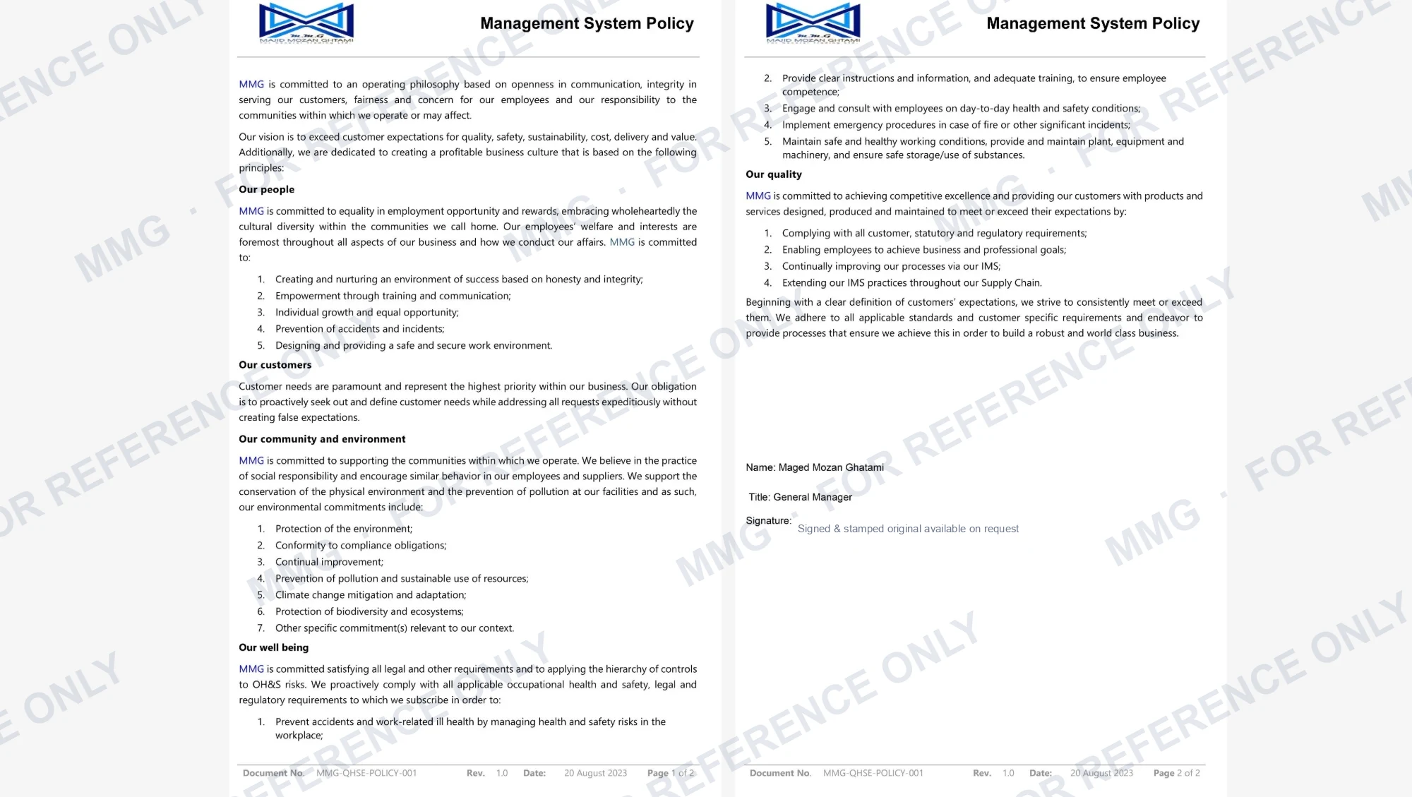Management System Policy